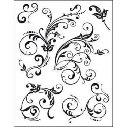 Viva Decor A5 Clear Silicone Stamps Set - Floral Embellishments - szal