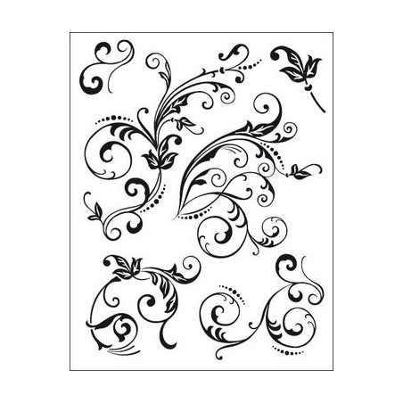Viva Decor A5 Clear Silicone Stamps Set - Floral Embellishments - szal