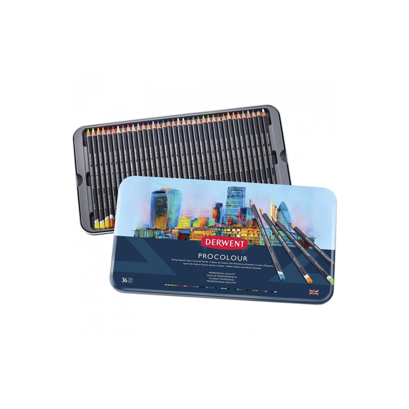 Derwent procolour zestaw 36 kredek artystycznych metal opak - sklep pl