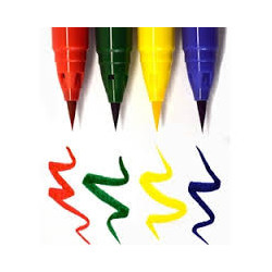 Kuretake clean color real brush pure colors set of 4 markers - szal ar