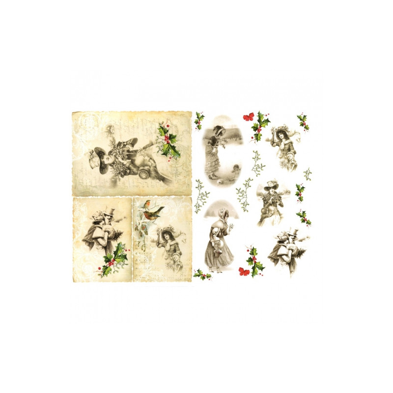 Papier do decoupage A3 ITD 320 postacie retro - Sklep plastyczny - sza