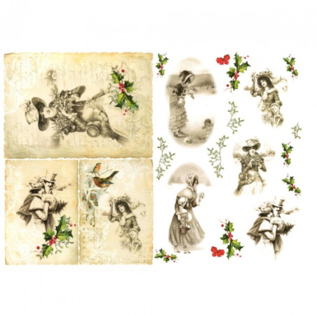 Papier do decoupage A3 ITD 320 postacie retro - Sklep plastyczny - sza