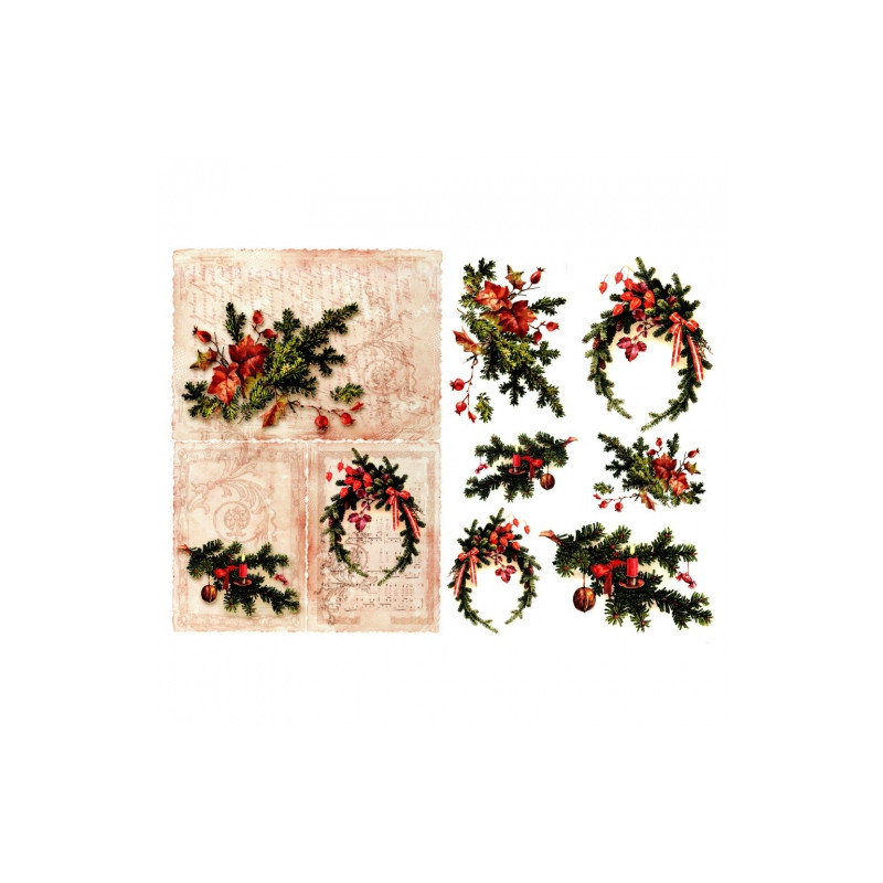 Papier do decoupage A3 ITD 316 stroiki świąteczne - Sklep plastyczny -