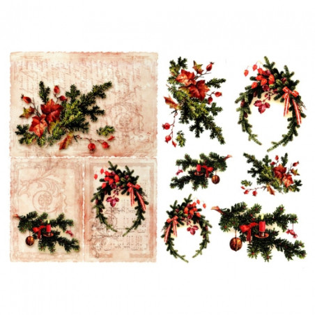 Papier do decoupage A3 ITD 316 stroiki świąteczne - Sklep plastyczny -