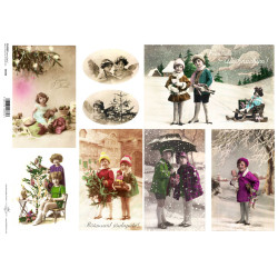 Papier do decoupage A3 ITD 456 vintage boże narodzenie - sklep plastyc