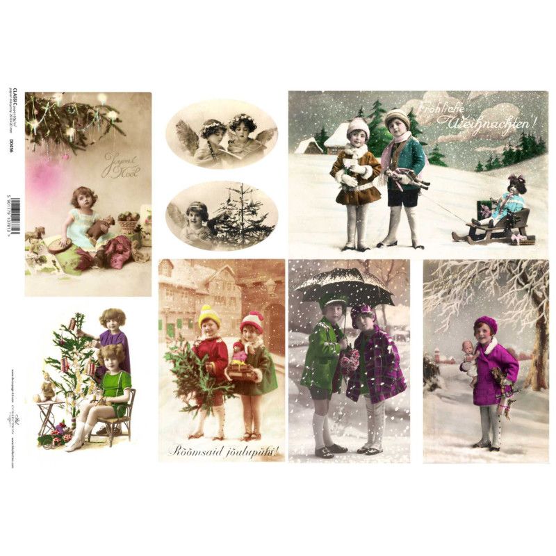Papier do decoupage A3 ITD 456 vintage boże narodzenie - sklep plastyc