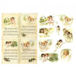 A3 decoupage paper ITD 313 music angels