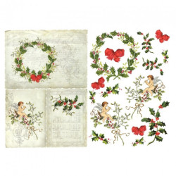 Decoupage paper A3 ITD 319 holly cherubs