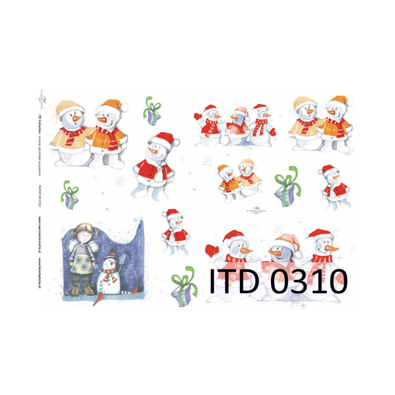 A3 decoupage paper ITD 310 santa claus snowmen