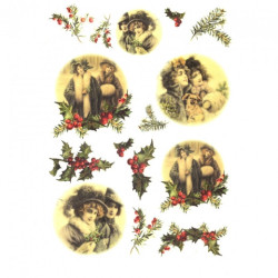 Rice decoupage paper christmas baubles motifs A4 ITD R175