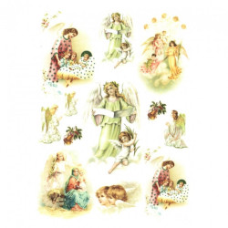 Rice decoupage paper angels A4 ITD R453