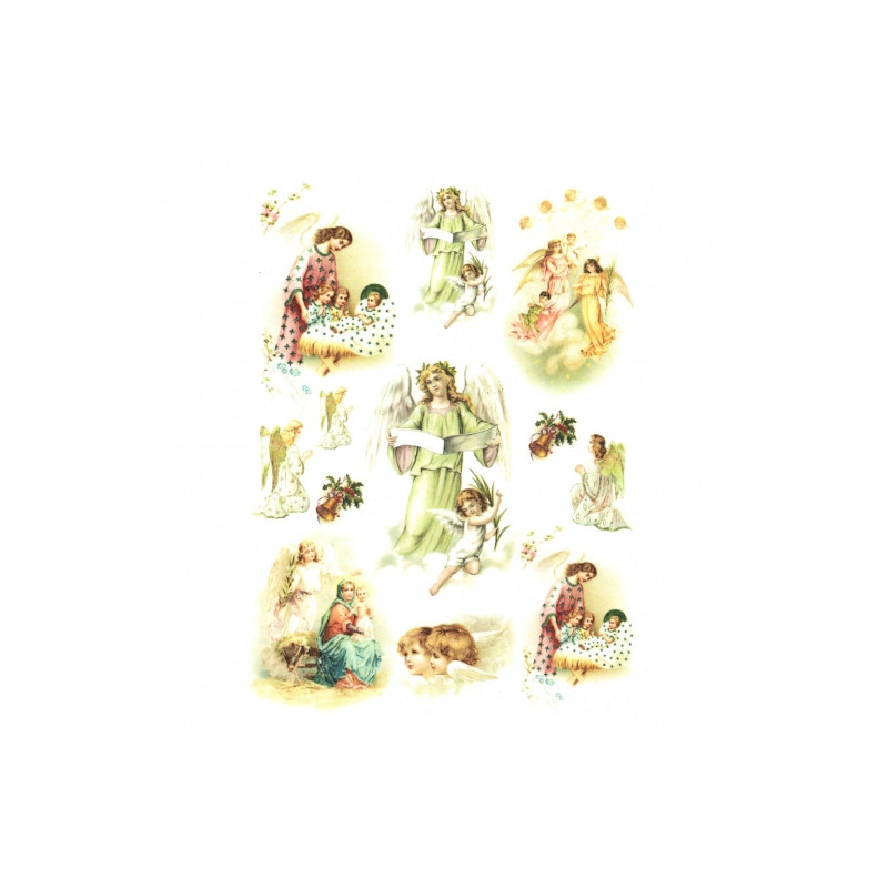 Papier ryżowy do decoupage anioły A4 ITD R453 - Sklep plastyczny - sza