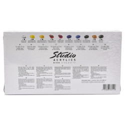 Pebeo studio zestaw farb akrylowych 10x20ml + pędzel - szał dla plasty