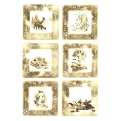 Rice decoupage paper retro christmas themes A4 ITD R239