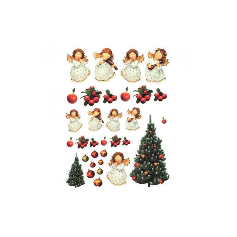 Papier ryżowy do decoupage Christmas tree angels A4 ITD R174