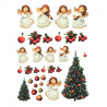 Papier ryżowy do decoupage Christmas tree angels A4 ITD R174