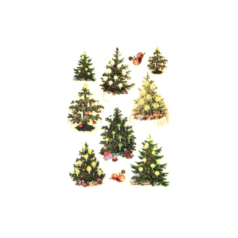 Rice decoupage paper christmas tree A4 ITD R459