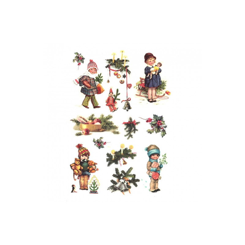 Rice decoupage paper christmas kids A4 ITD R205