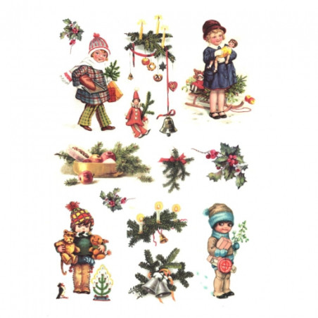 Rice decoupage paper christmas kids A4 ITD R205