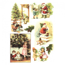 Papier ryżowy do decoupage mikołaj prezenty A4 ITD R456 - Sklep plasty