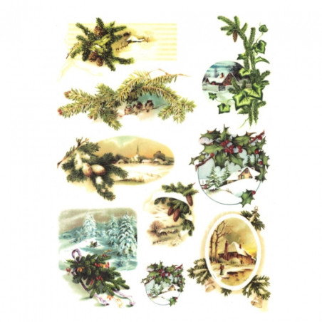 Rice decoupage paper christmas themes A4 ITD R452