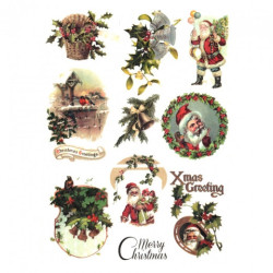 Rice decoupage paper christmas santa A4 ITD R444