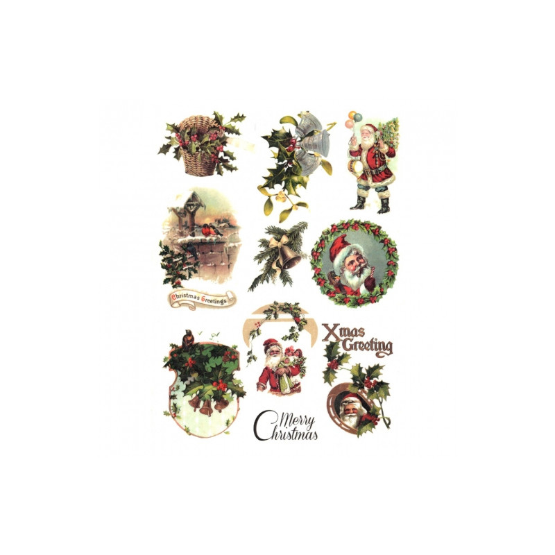 Papier ryżowy do decoupage boże narodzenie mikołaj A4 ITD R444 - Sklep