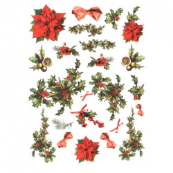 Papier ryżowy do decoupage holly star of Bethlehem A4 ITD R173