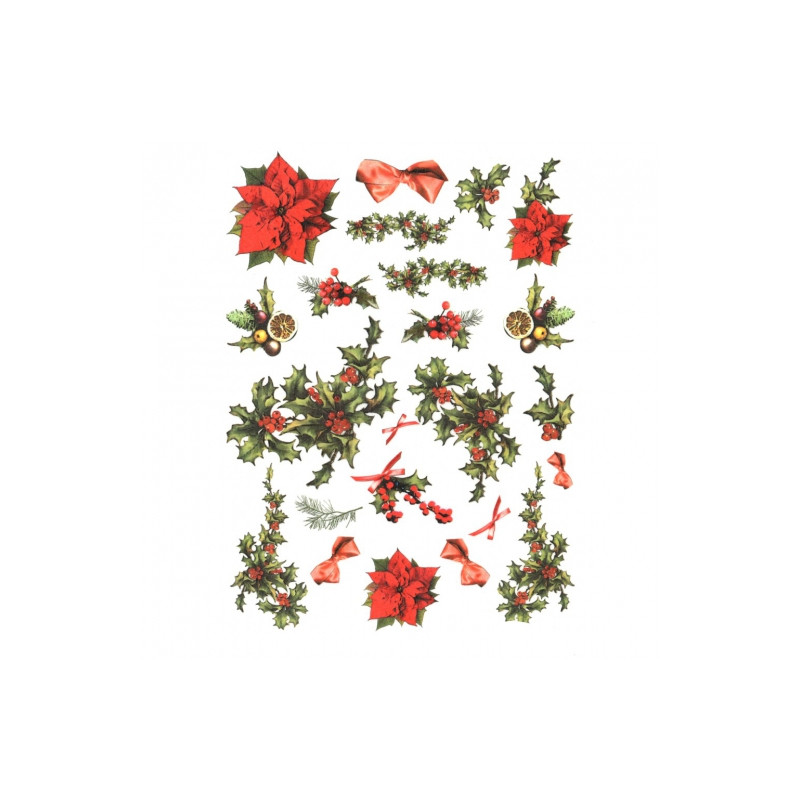 Papier ryżowy do decoupage holly star of Bethlehem A4 ITD R173