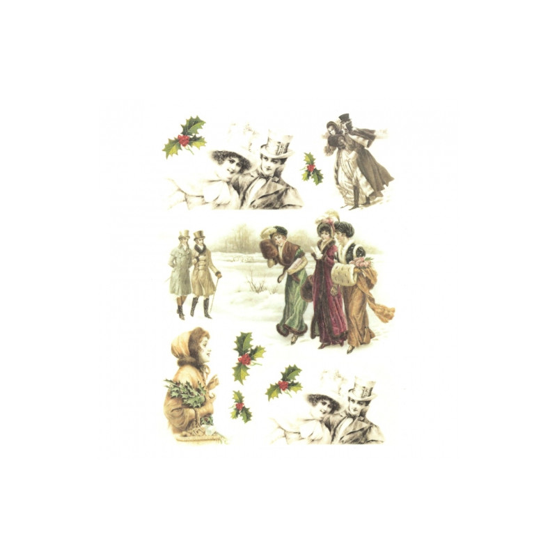 Rice decoupage paper retro people A4 ITD R458