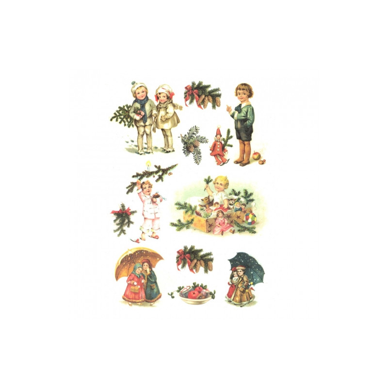Papier ryżowy do decoupage boże narodzenie dzieci A4 ITD R204 - Sklep