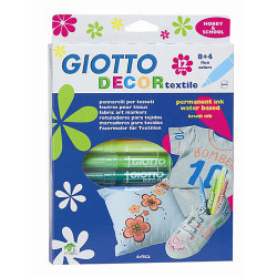 Giotto decor textile flamastry do tkanin 12 kolorów - Sklep plastyczny