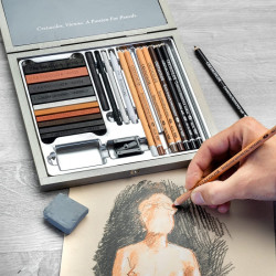 Cretacolor passion box zestaw rysunkowy 25 elementów - sklep plastyczn