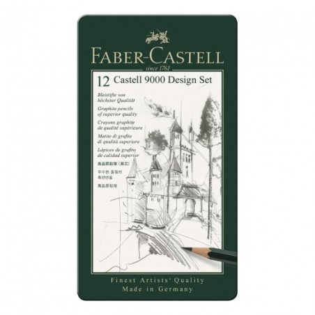 Faber-Castell 9000 zestaw 12 ołówków 5B-5H - sklep plastyczny - szał d