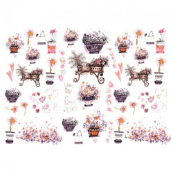 Papier do decoupage A3 ITD 0118 kwiaty - sklep plastyczny szał dla pla