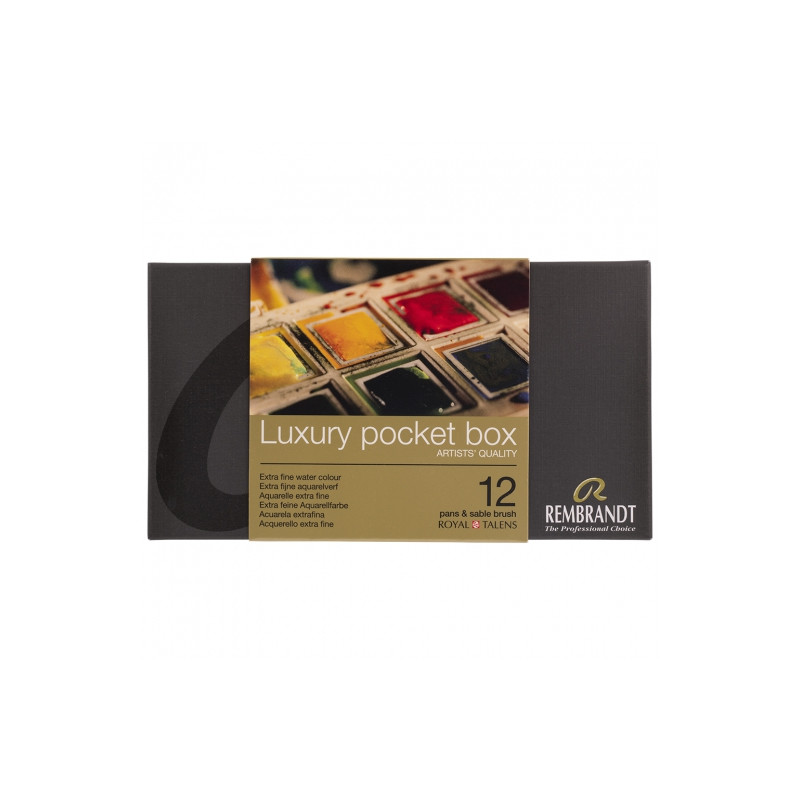 Talens rembrant luxary pocket box zestaw akwareli 12 półkostek