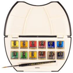 Talens rembrant luxary pocket box zestaw akwareli 12 półkostek