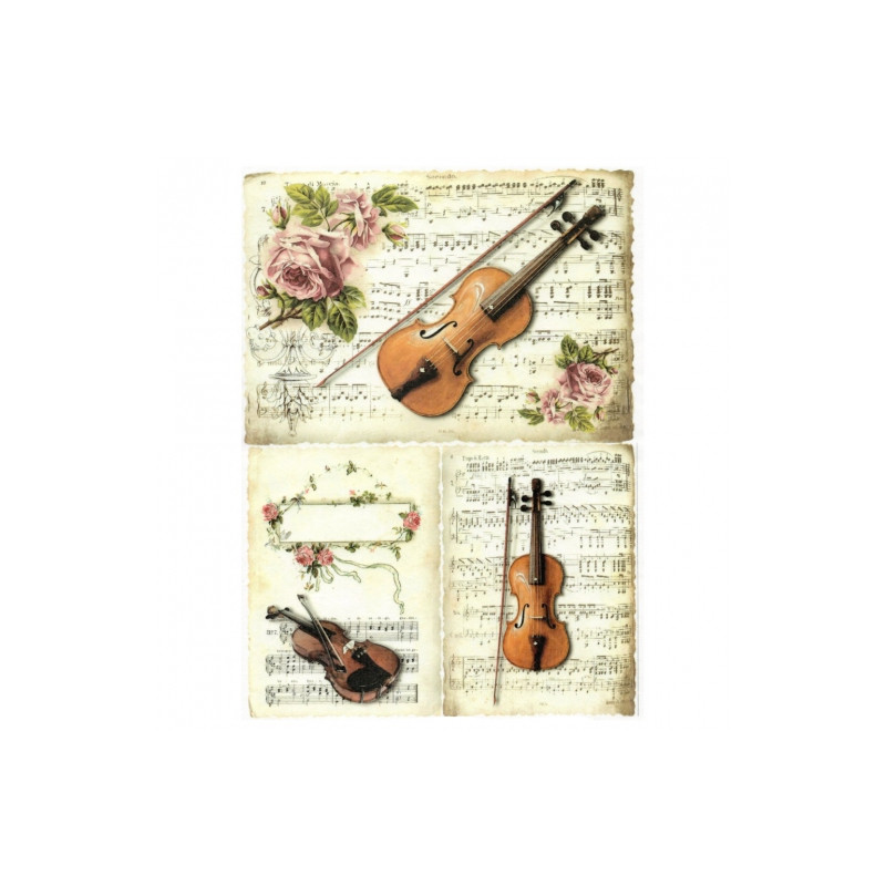 Papier ryżowy do decoupage A4 ITD R374