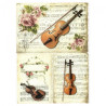 Papier ryżowy do decoupage skrzypce muzyka nuty A4 ITD R374 - sklep pl