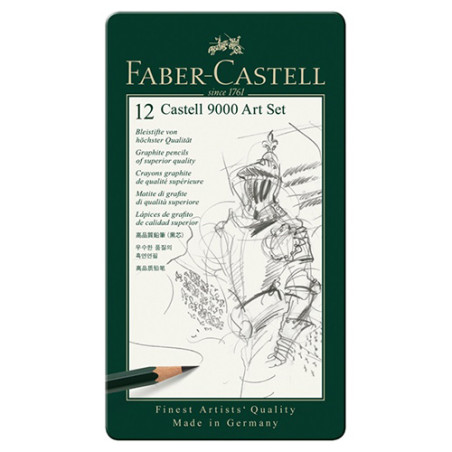 Faber-Castell 9000 set of 12 pencils 8B-2H metal pack