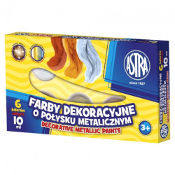 Astra zestaw 6 farb metalicznych 10ml - sklep plastyczny - szał dla pl