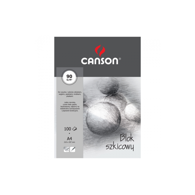Blok Canson szkicowy 90g szara okładka