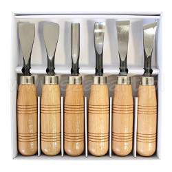 Set of chisels - 6 pieces, wide PMA-306 - szal art - sklrp plastyczny