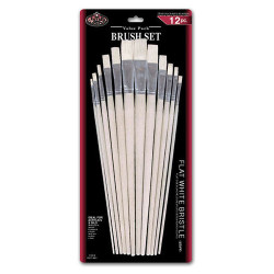 Royal zestaw 12 pędzli seria RL9601 szczecina biała płaskie - Sklep pl
