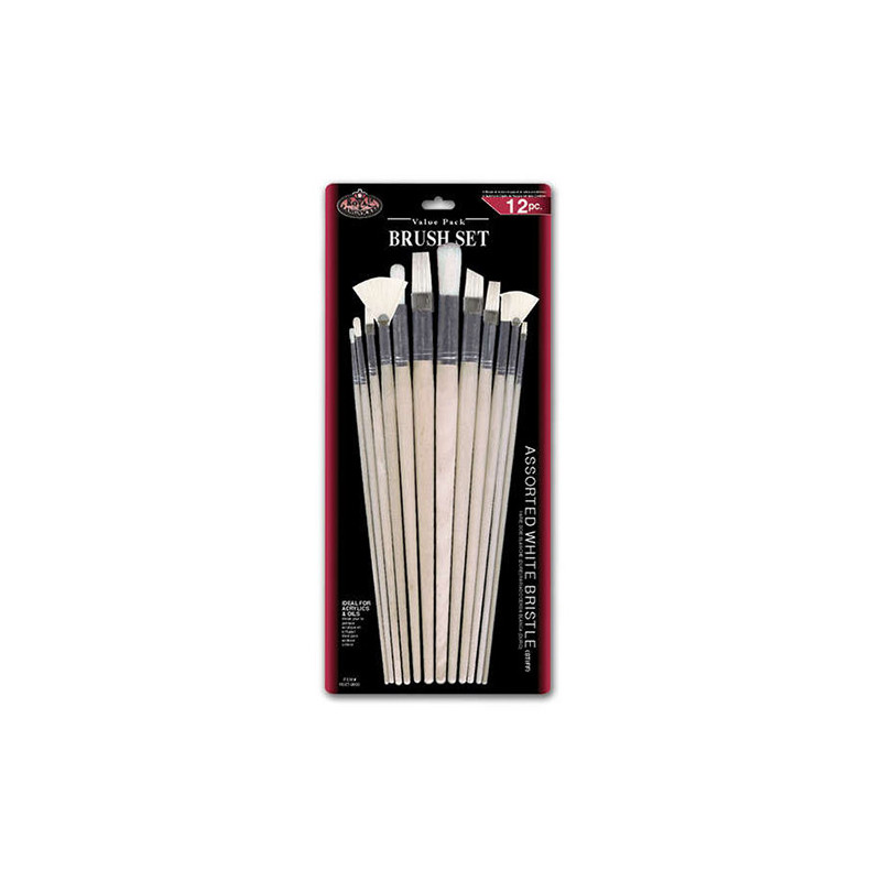 Royal zestaw 12 pędzli seria RL9600 szczecina biała różne - Sklep plas