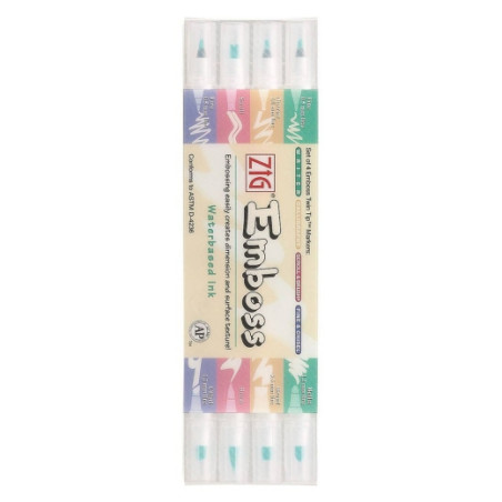 Kuretake emboss a set of 4 double-sided embossing pens