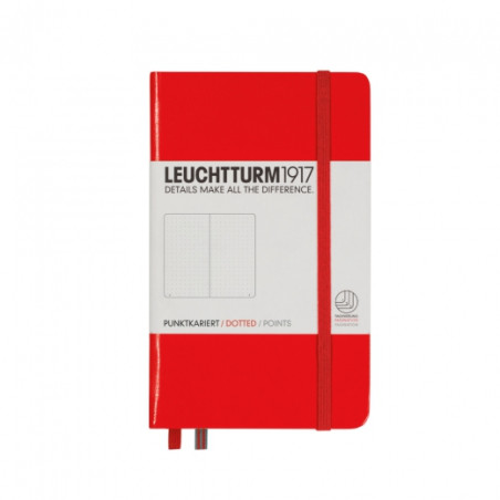 Notatnik LEUCHTTURM1917 pocket A6 czerwony kropka - Sklep plastyczny -