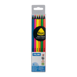 Milan set of 6 fluorescent crayons - Art store - craze for