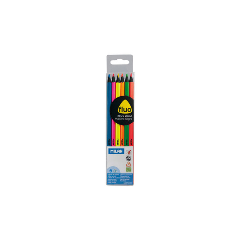 Milan set of 6 fluorescent crayons - Art store - craze for