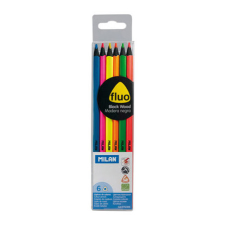 Milan set of 6 fluorescent crayons - Art store - craze for